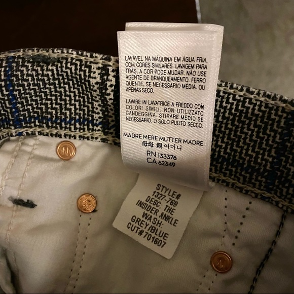 New Mother Insider Ankle Plaid Pants Stripe Jeans - Picture 10 of 10